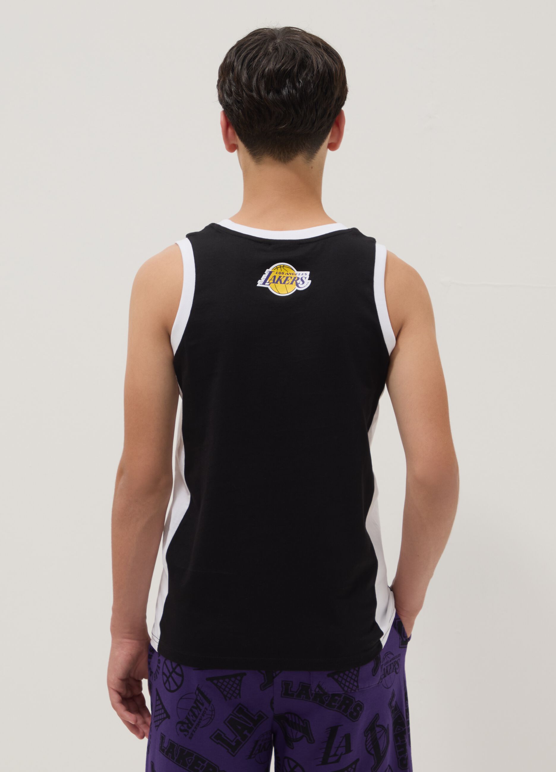Black pure cotton vest top