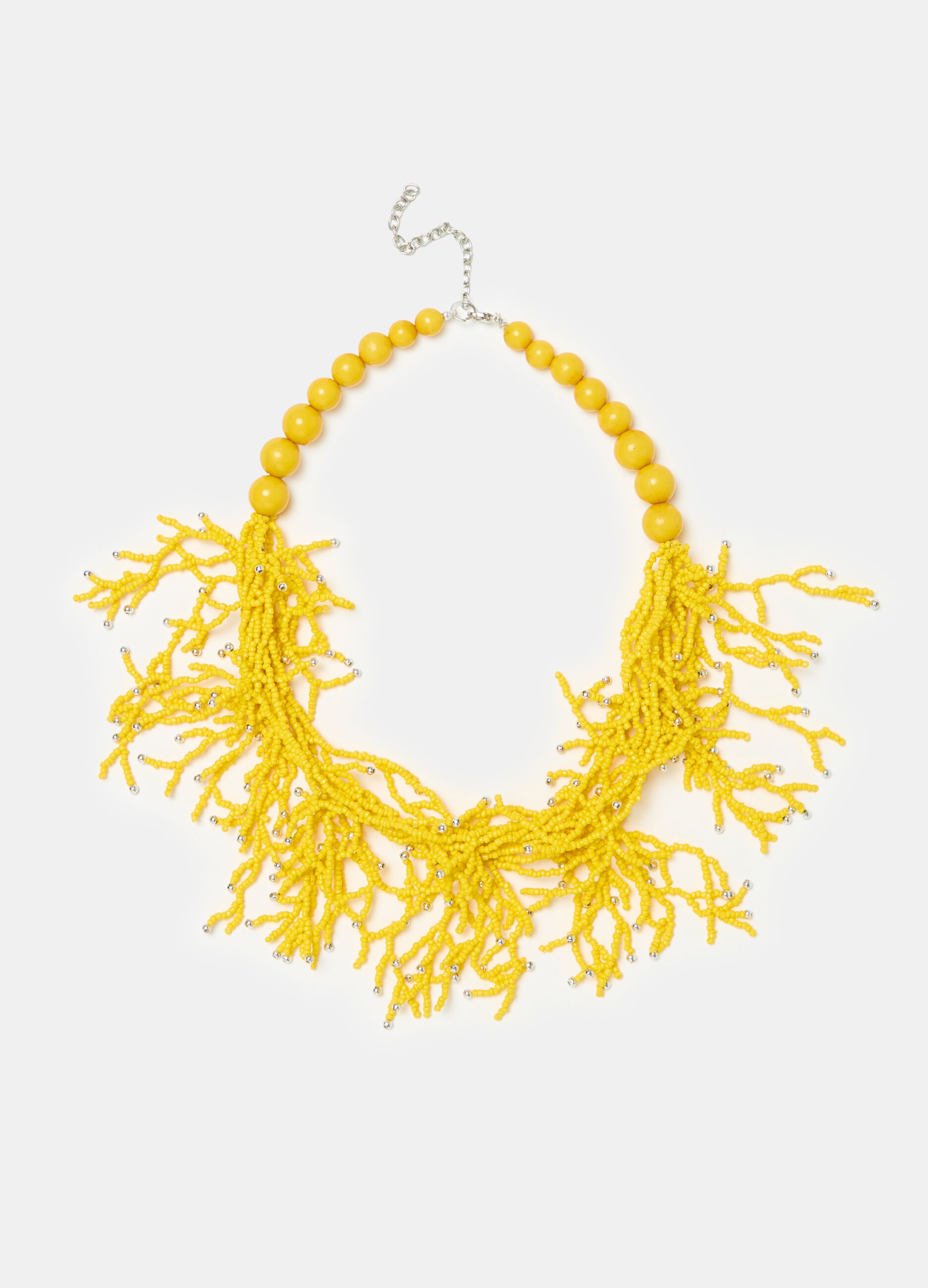 Positano summer necklace with corals and pearls