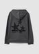 Grauer Hoodie aus Baumwollmix mit Kapuze und relaxed-fit Schriftzug_6