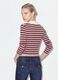Multicolour striped viscose-blend fitted polo-collar knit top_2