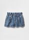Denim shorts with pleated details for girls_1