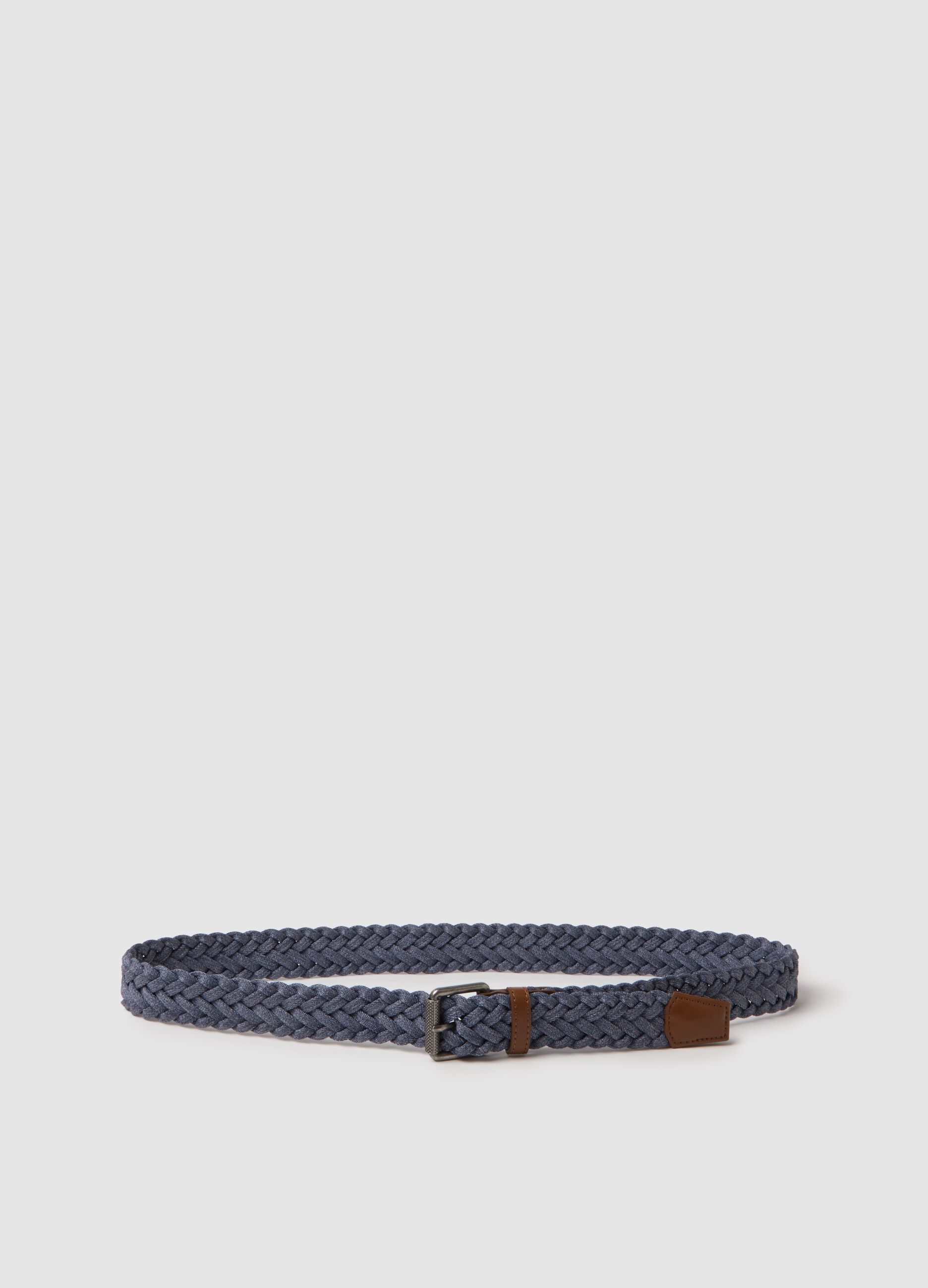 Blue Belt with Braided Design
