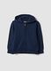 Sweatshirt azul com capuz em algod&atilde;o org&acirc;nico puro, corte oversized, para menino_0