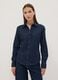 Dark blue slim-fit stretch cotton denim shirt_2