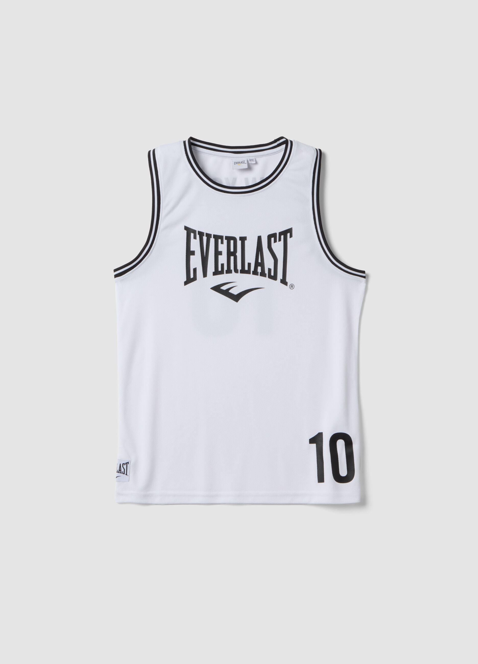 Canotta bianca regular fit con profili a contrasto per ragazzo over fit