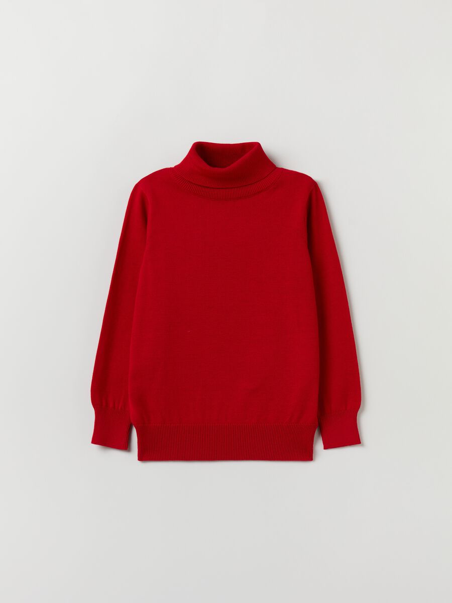 Knitted pullover with high neck_0