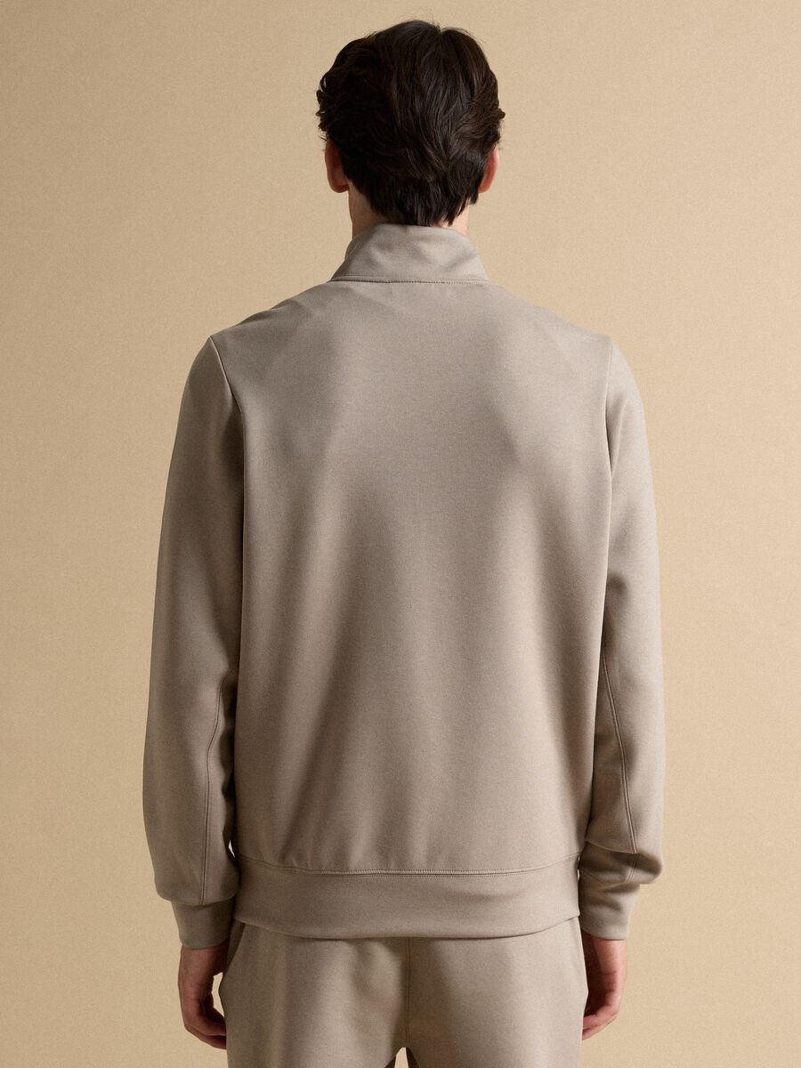 Full-zip beige con colletto in tessuto elasticizzato Easy Dry regular fit_3