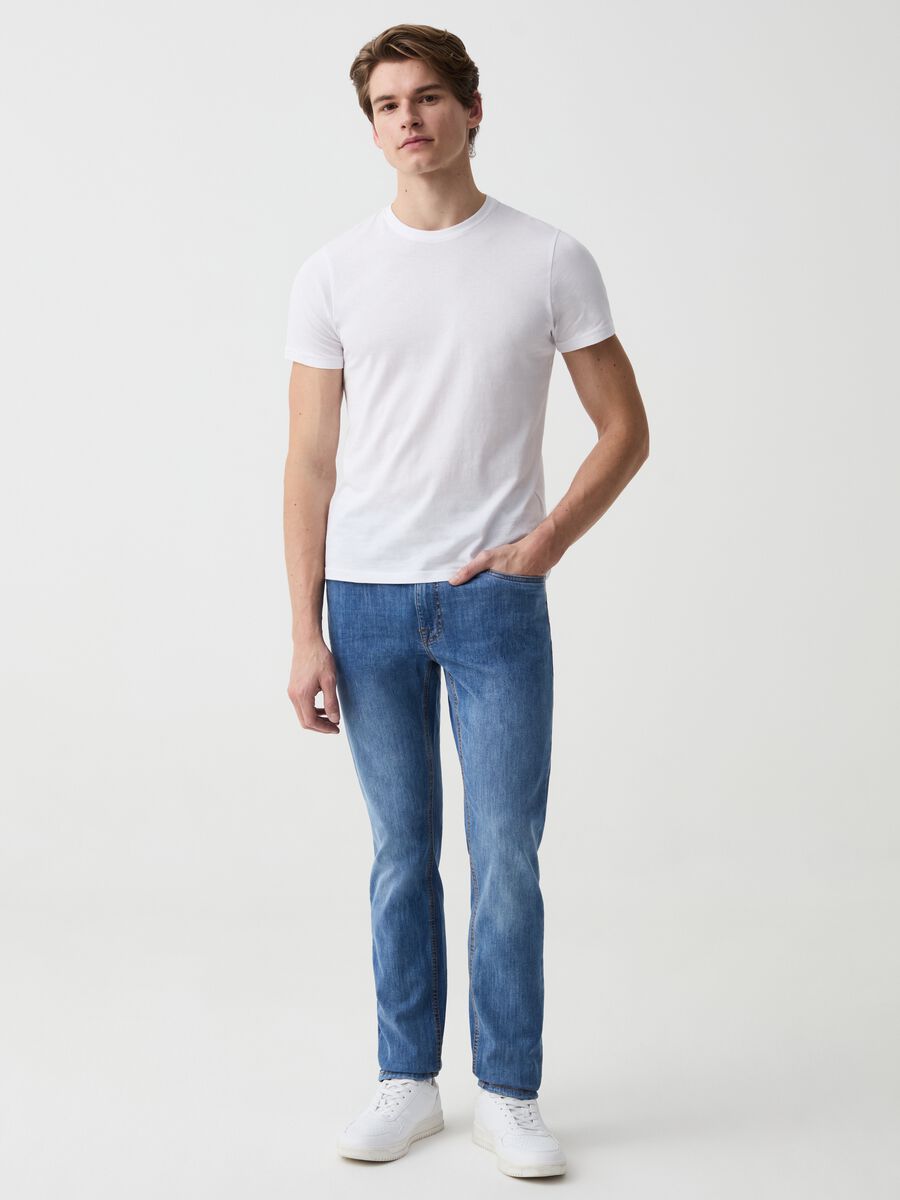 Faded, slim-fit stretch jeans_0
