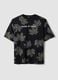 Black pure cotton T-shirt with "Beauty of nature" slogan_0