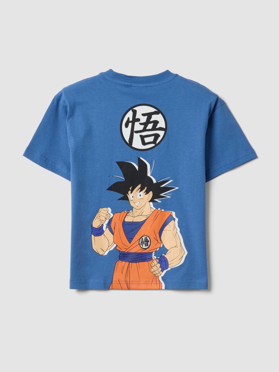 Blaue Oversize-T-Shirt aus reiner Baumwolle mit Rundhals und Dragon Ball Print f&uuml;r Jungen_1