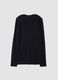 Schwarzes Rundhals-T-Shirt aus elastischem Modal- und Kaschmirmix, Regular Fit_2