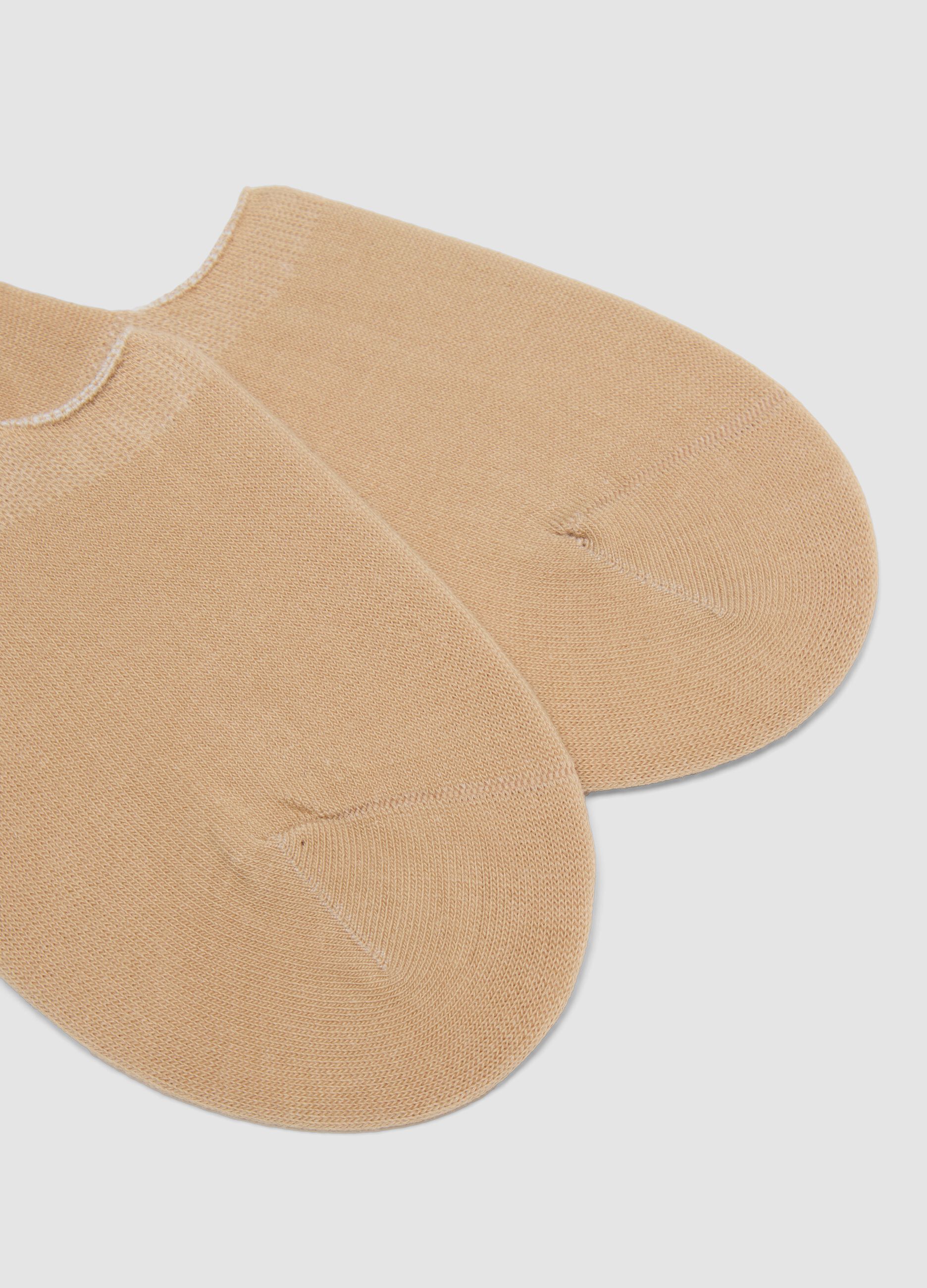 Tripack di calzini invisibili beige in cotone organico elasticizzato