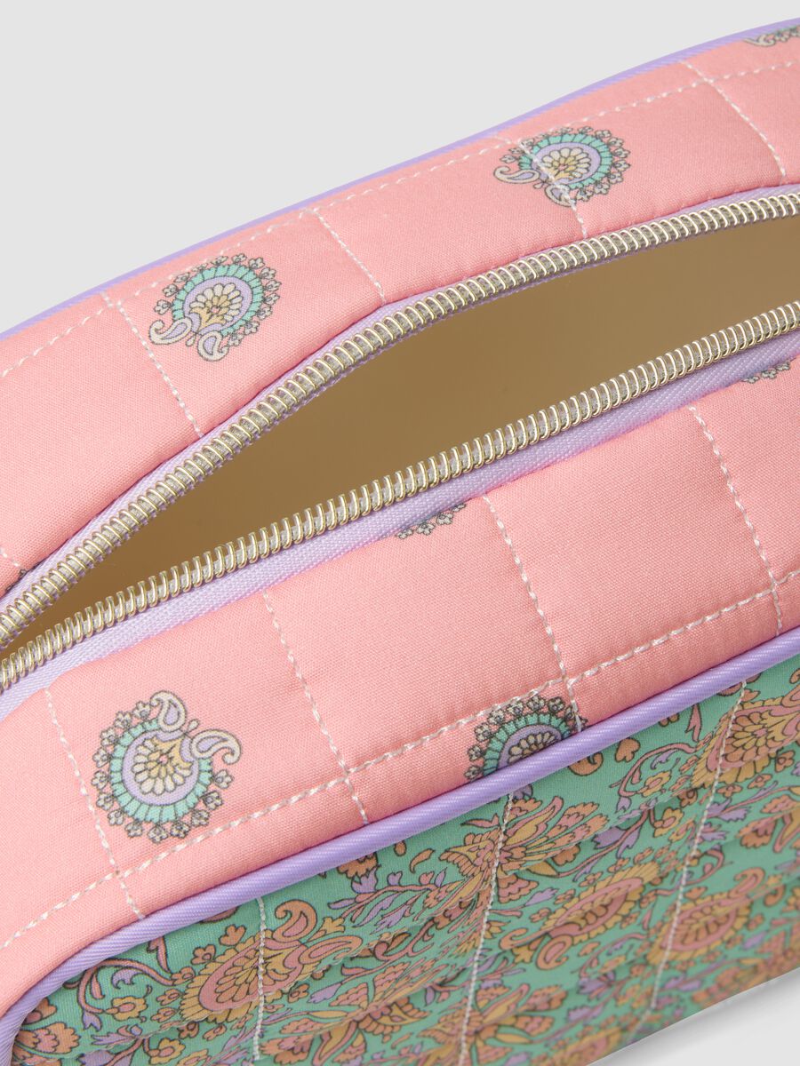 Multicoloured pure cotton vanity case with design_2