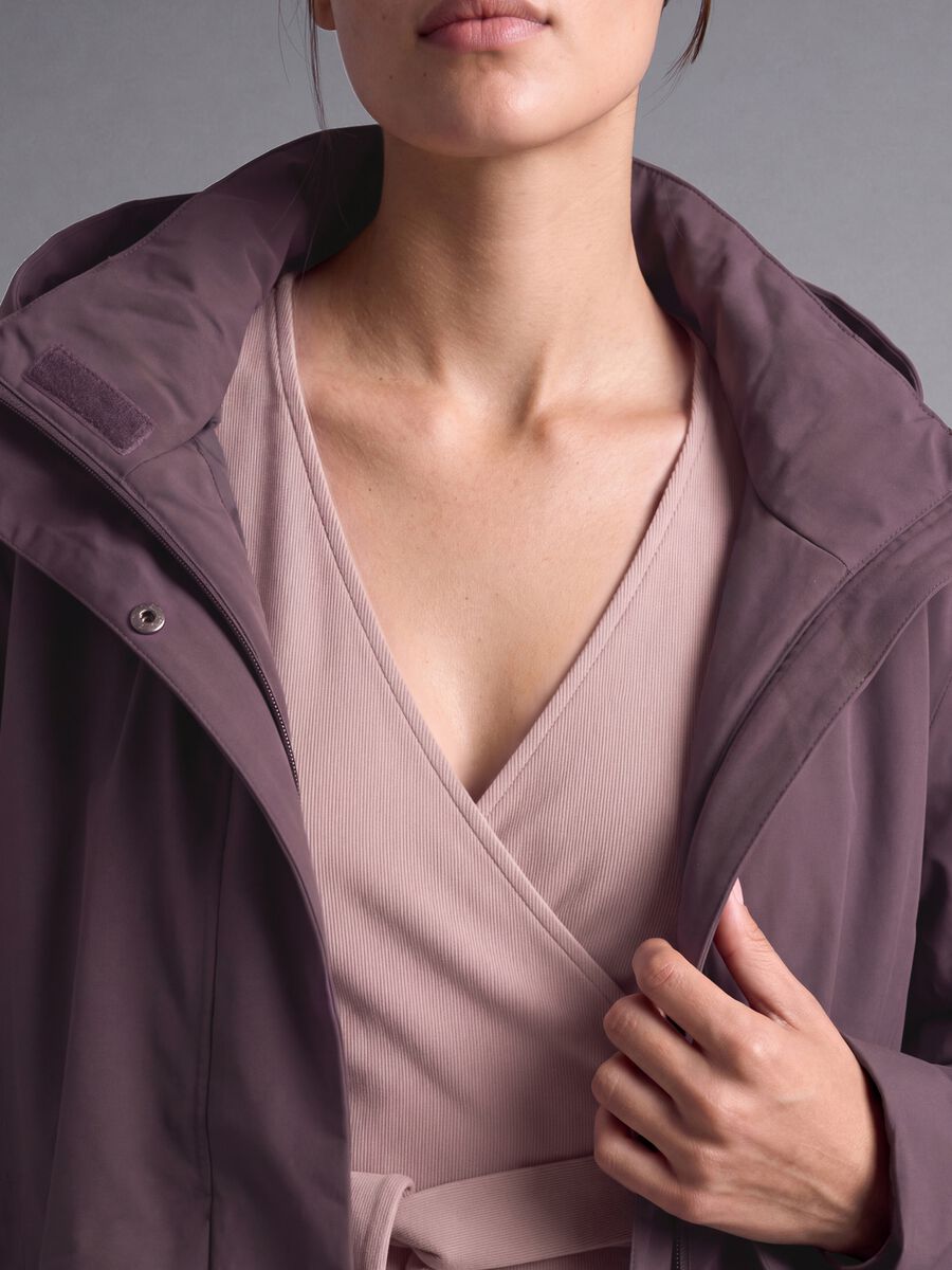 Water-repellent, breathable padded purple parka with hood ALTAVIA STUDIO_4