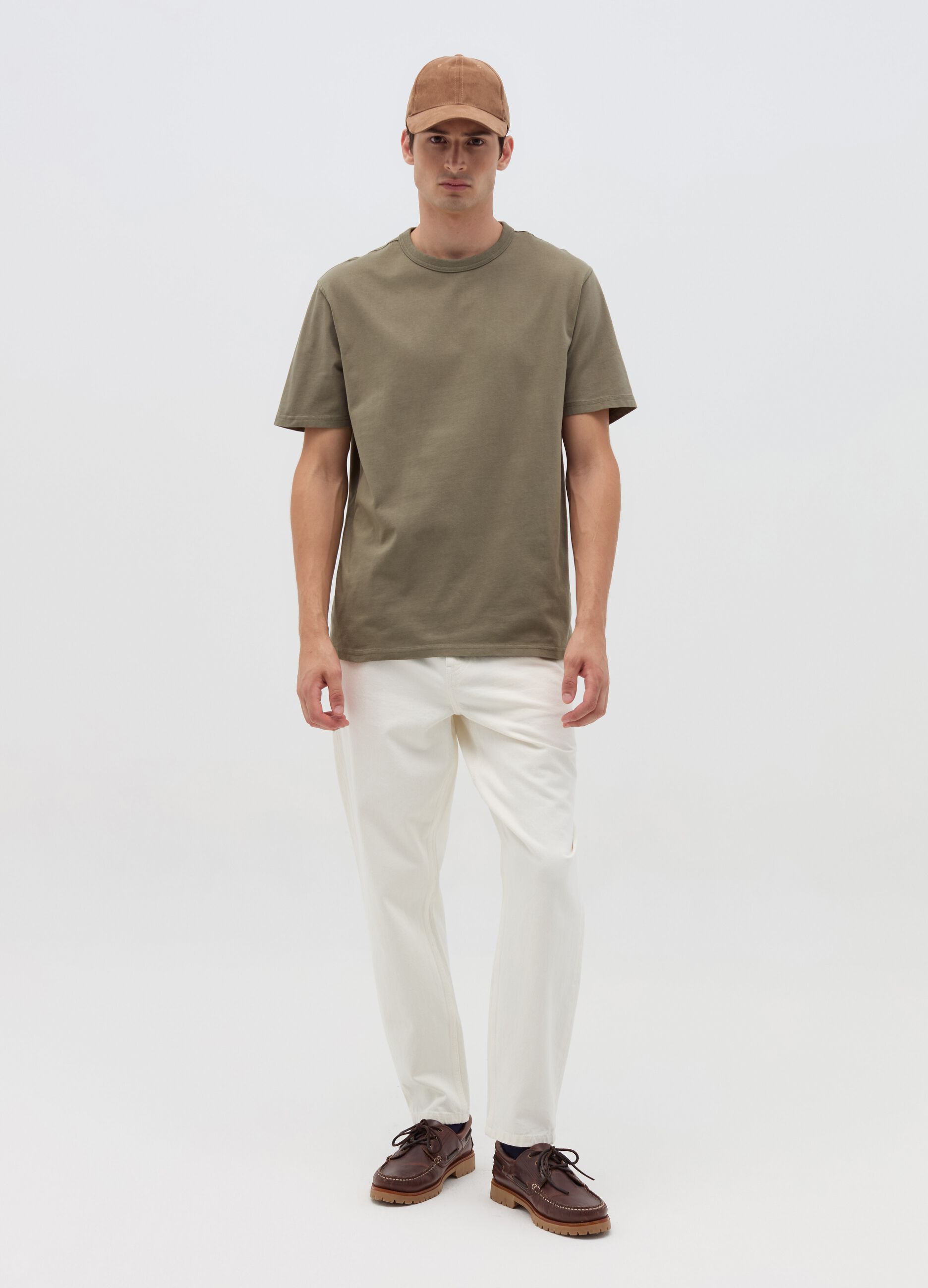 Cotton T-shirt with round neck