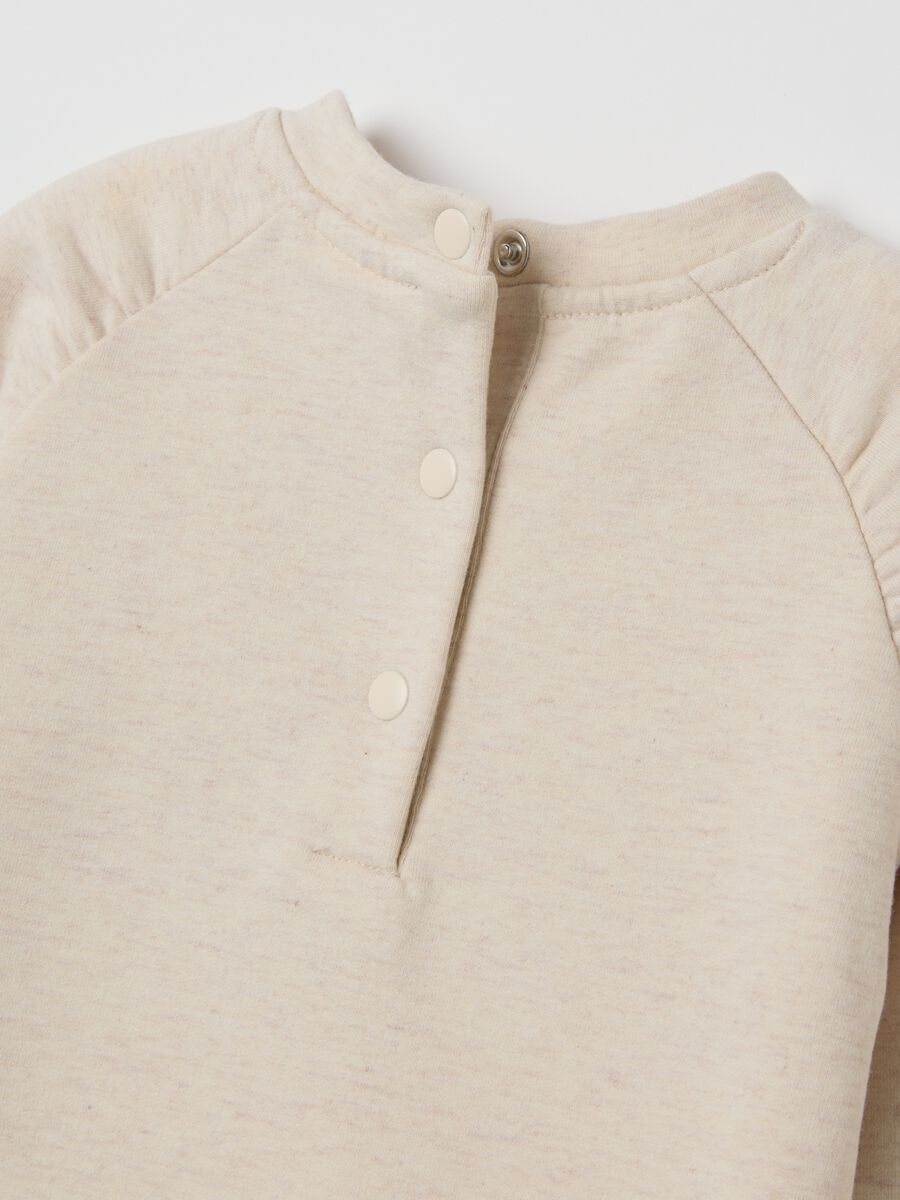 Beige and pink stretchy cotton jogging set for girls_2