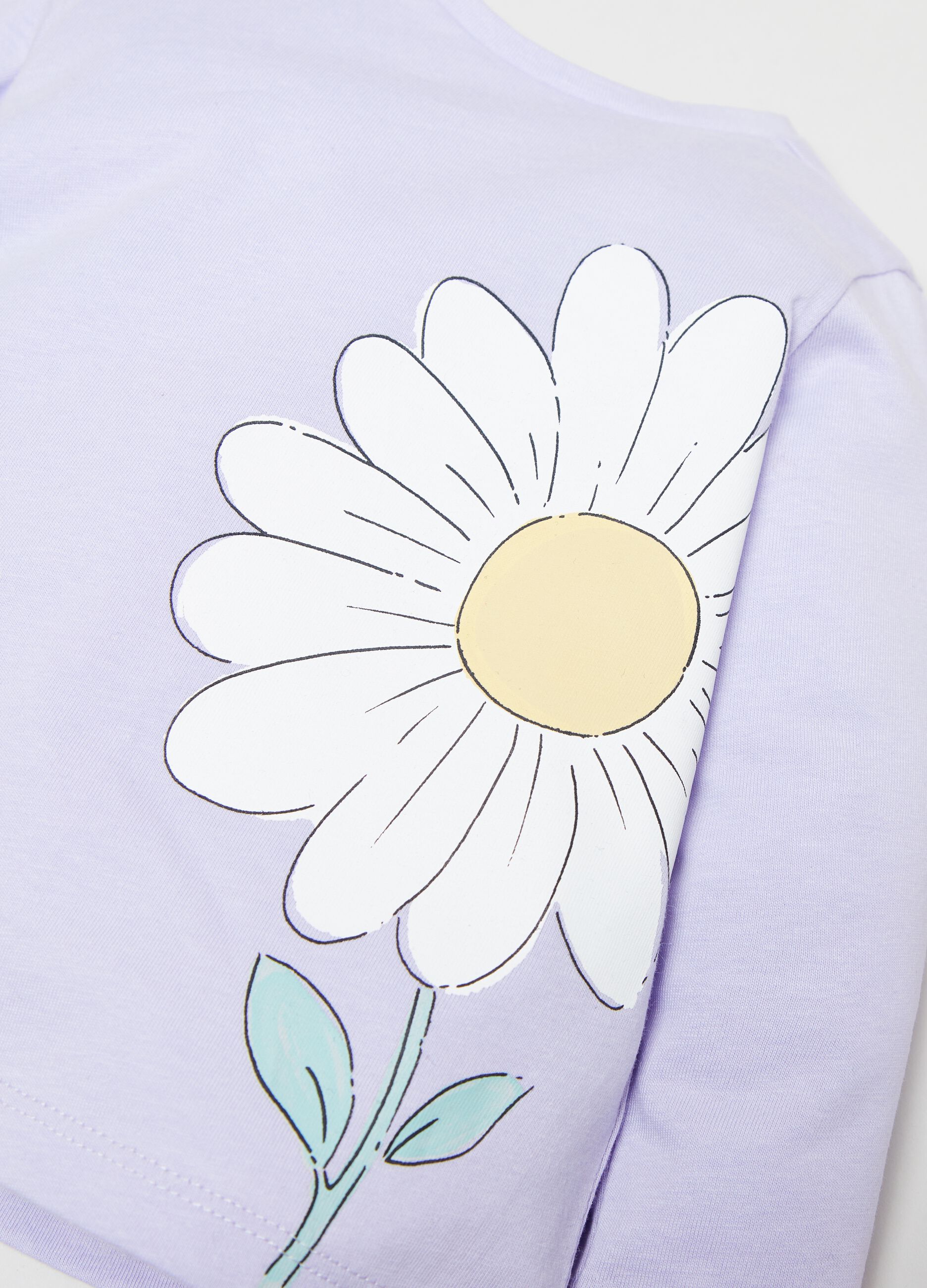 Camiseta de manga larga con estampado flor