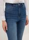 Blue cotton blend flare fit jeans_3