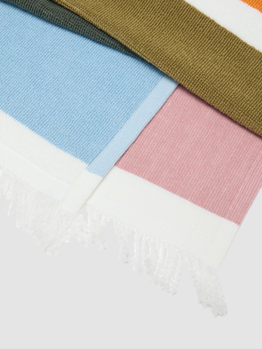 Serviette de plage multicolore 100 % coton &agrave; rayures_2