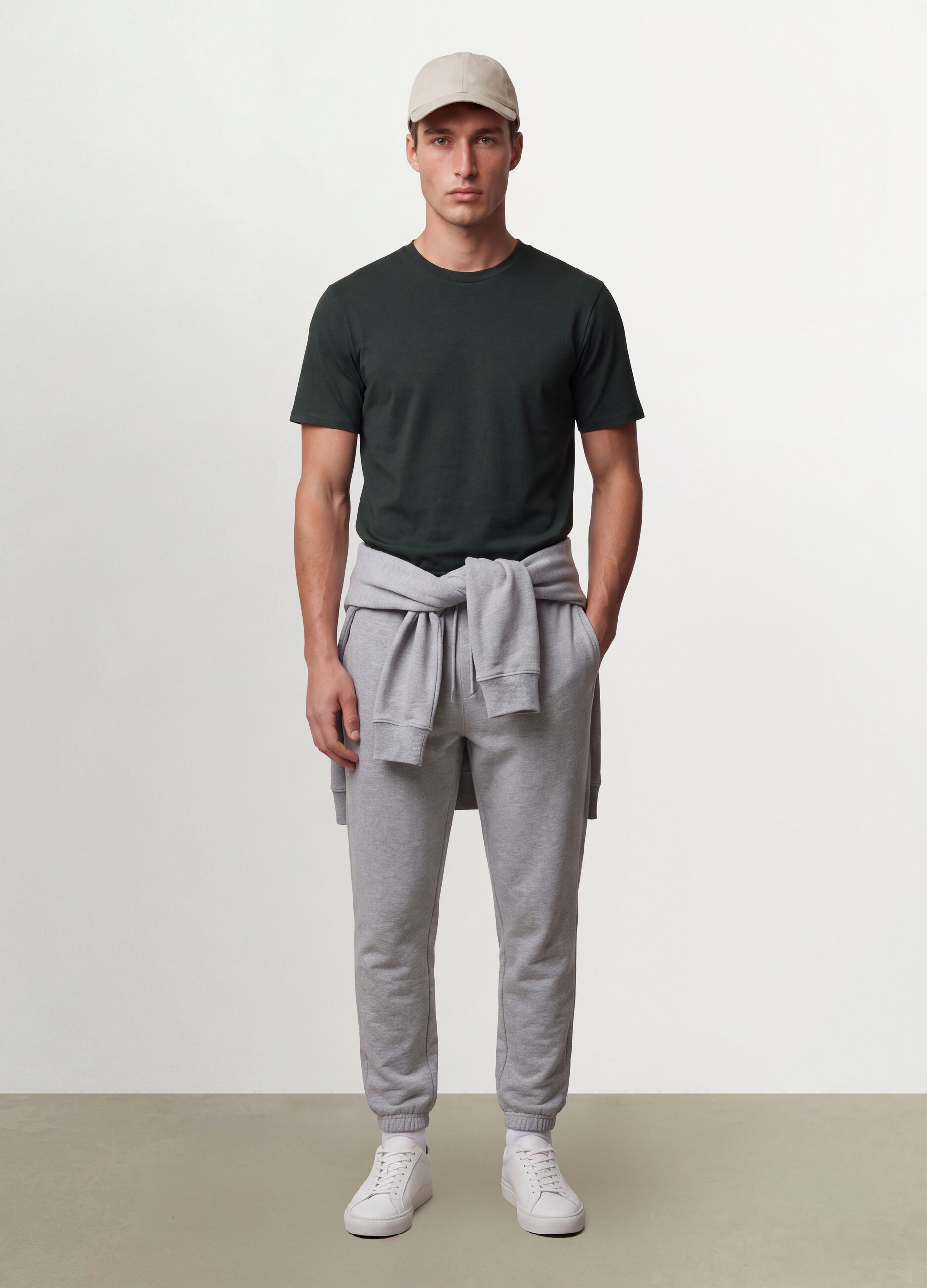 Green organic cotton slim-fit short-sleeve T-shirt