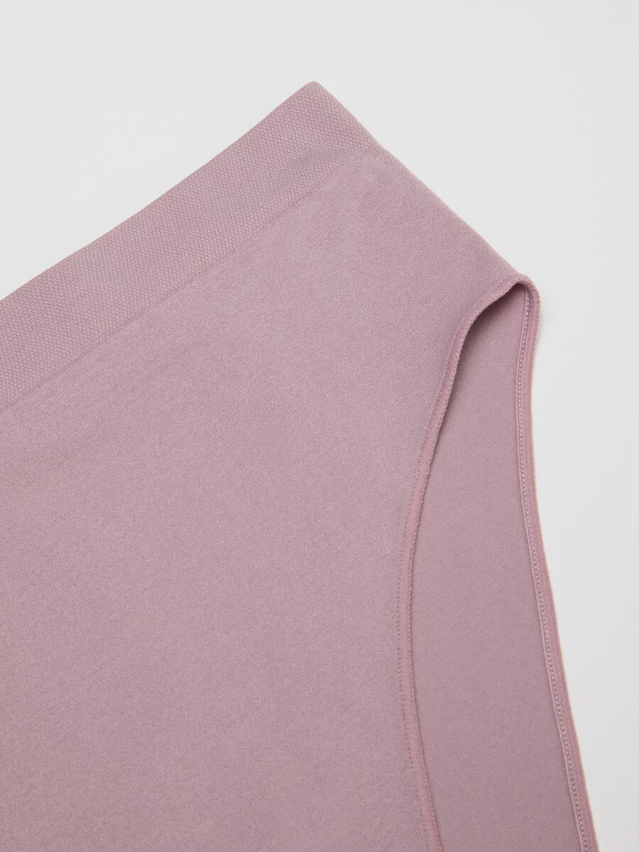 High-waisted pink stretchy fabric brief_5