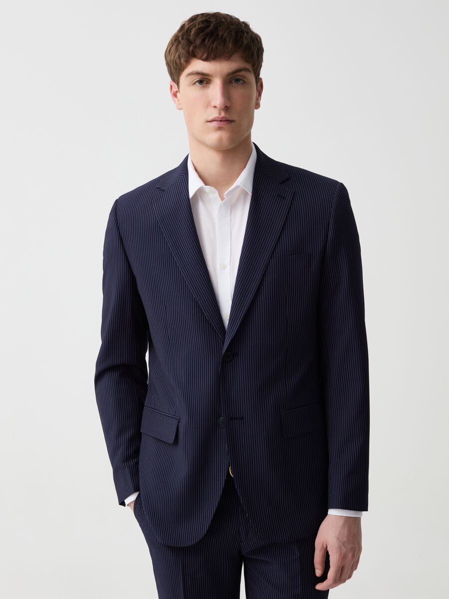 Easy-fit single-breasted pinstriped suit_2