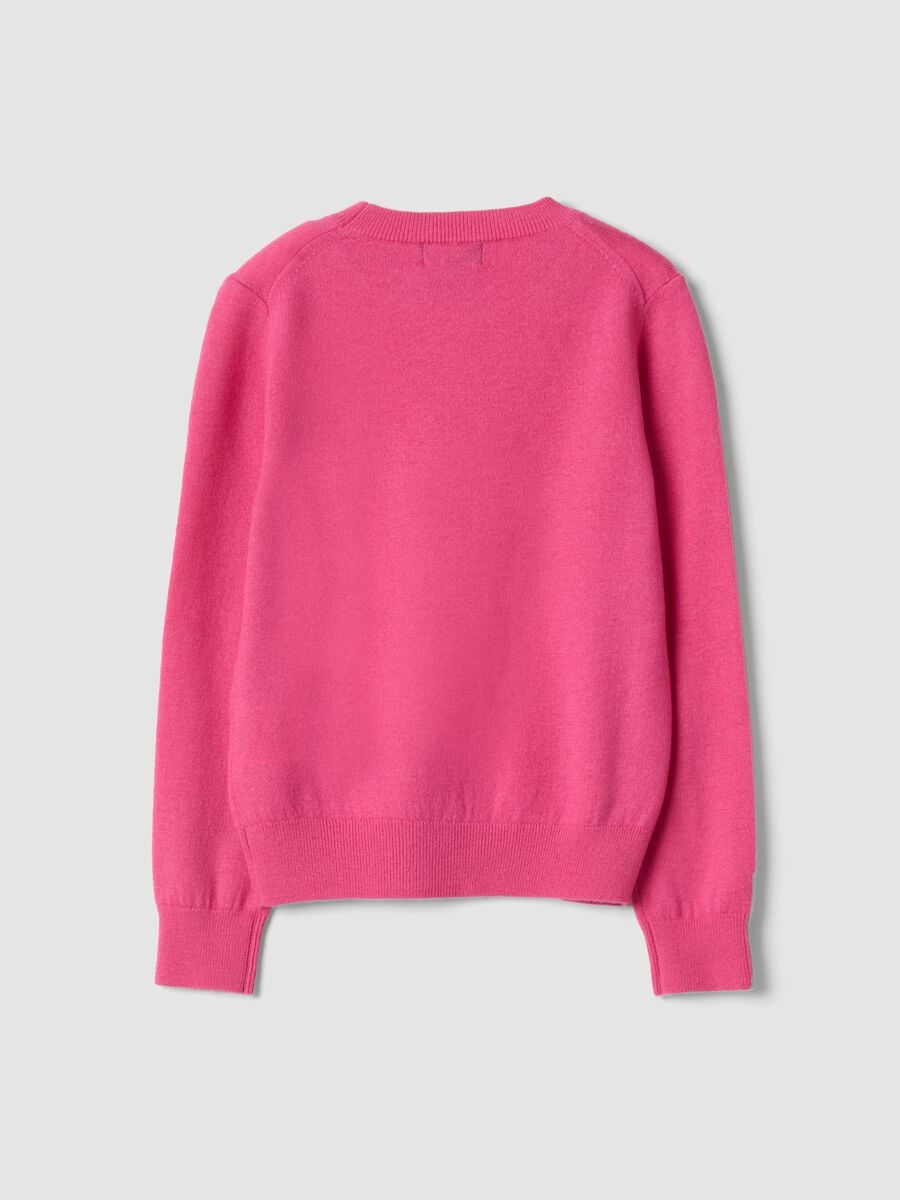 Pink pure wool long-sleeve jumper, regular fit_5