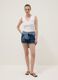 Light blue regular-fit stretch cotton denim shorts_0