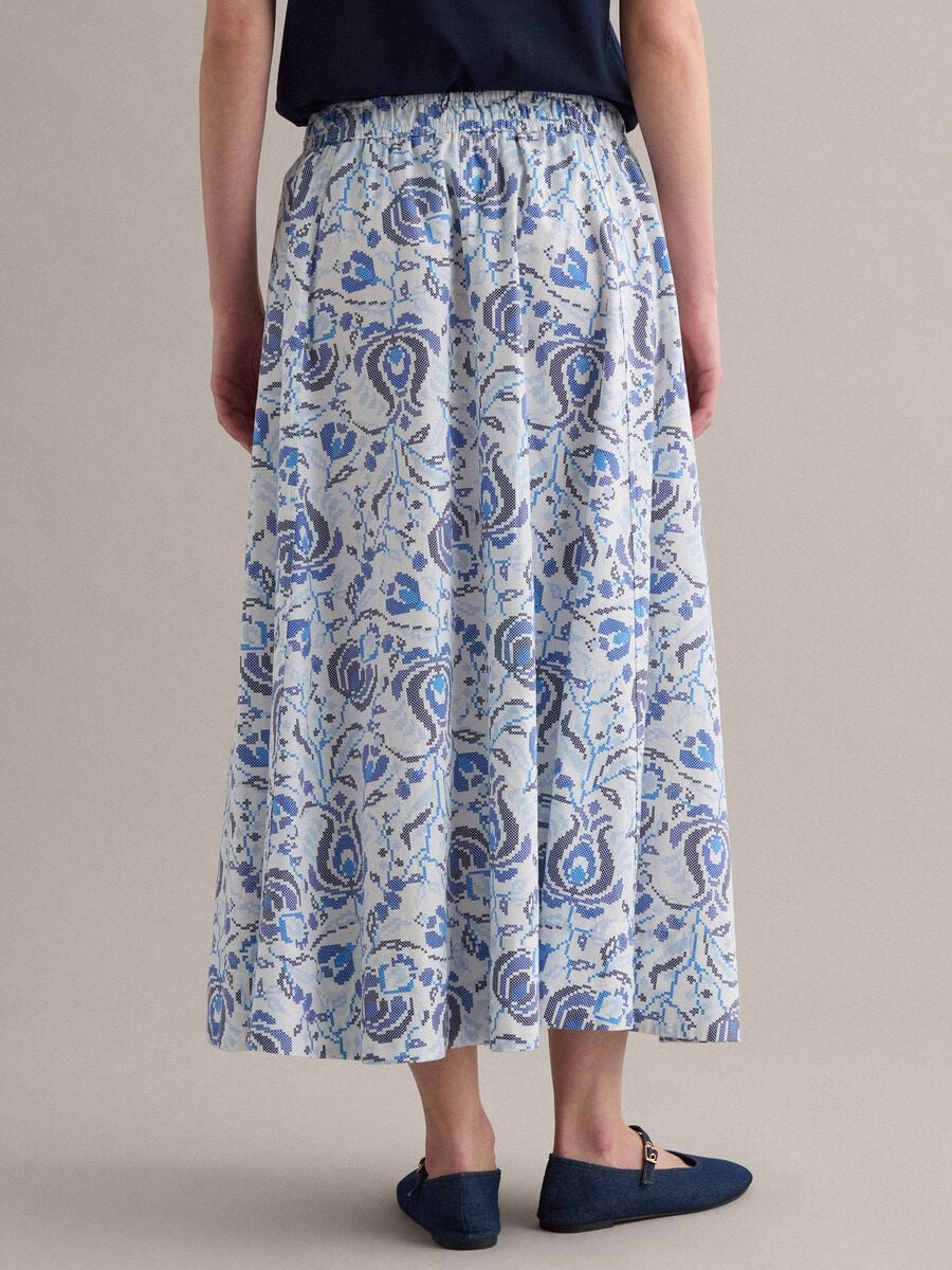 Pure cotton maxi skirt with floral print_2