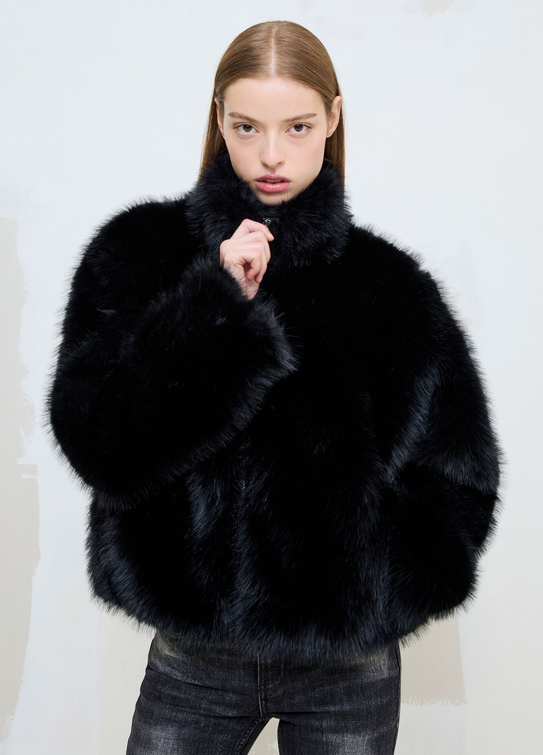 Black Faux Fur Jacket