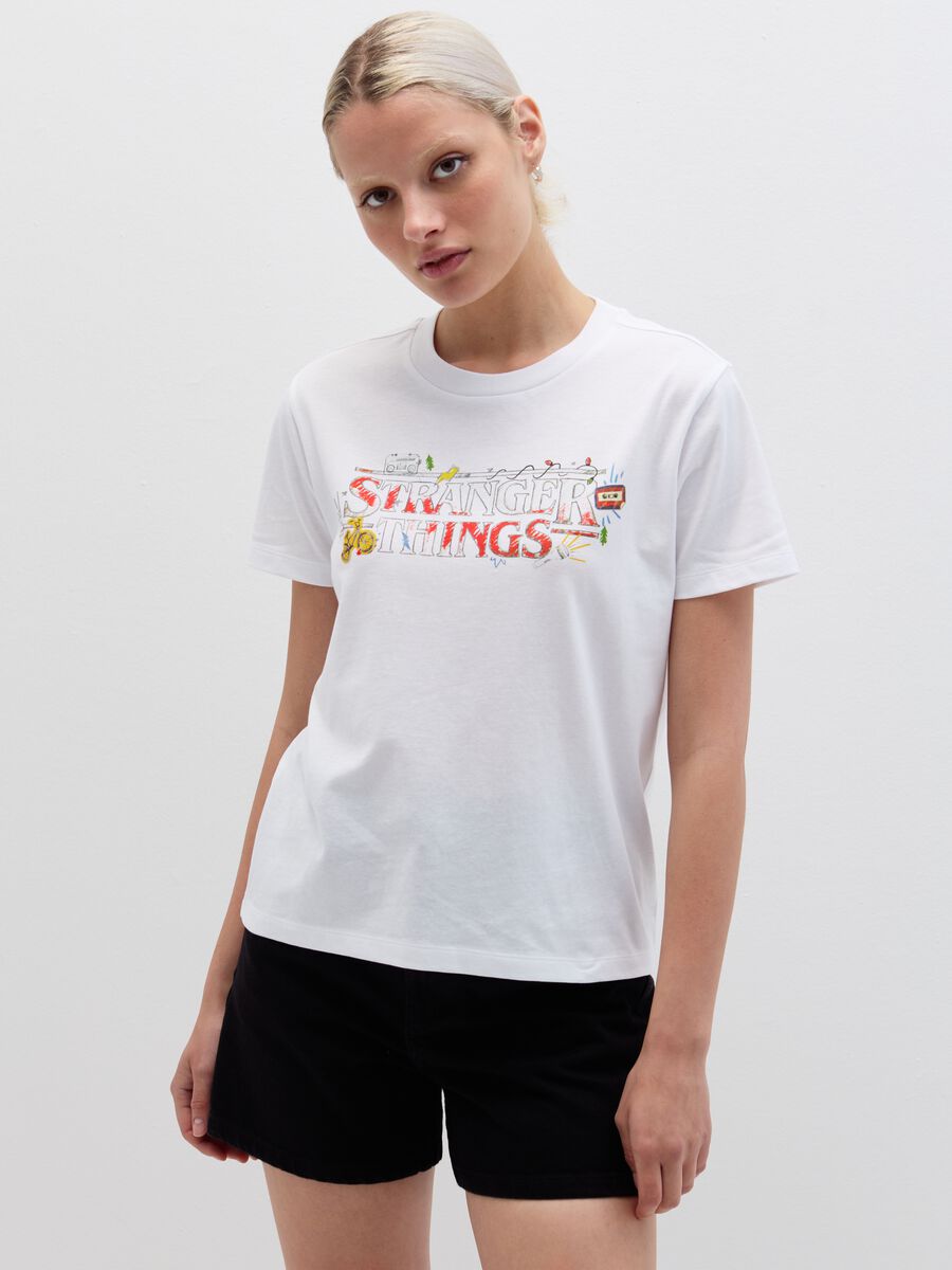 T-shirt in cotone stampa Stranger Things_0
