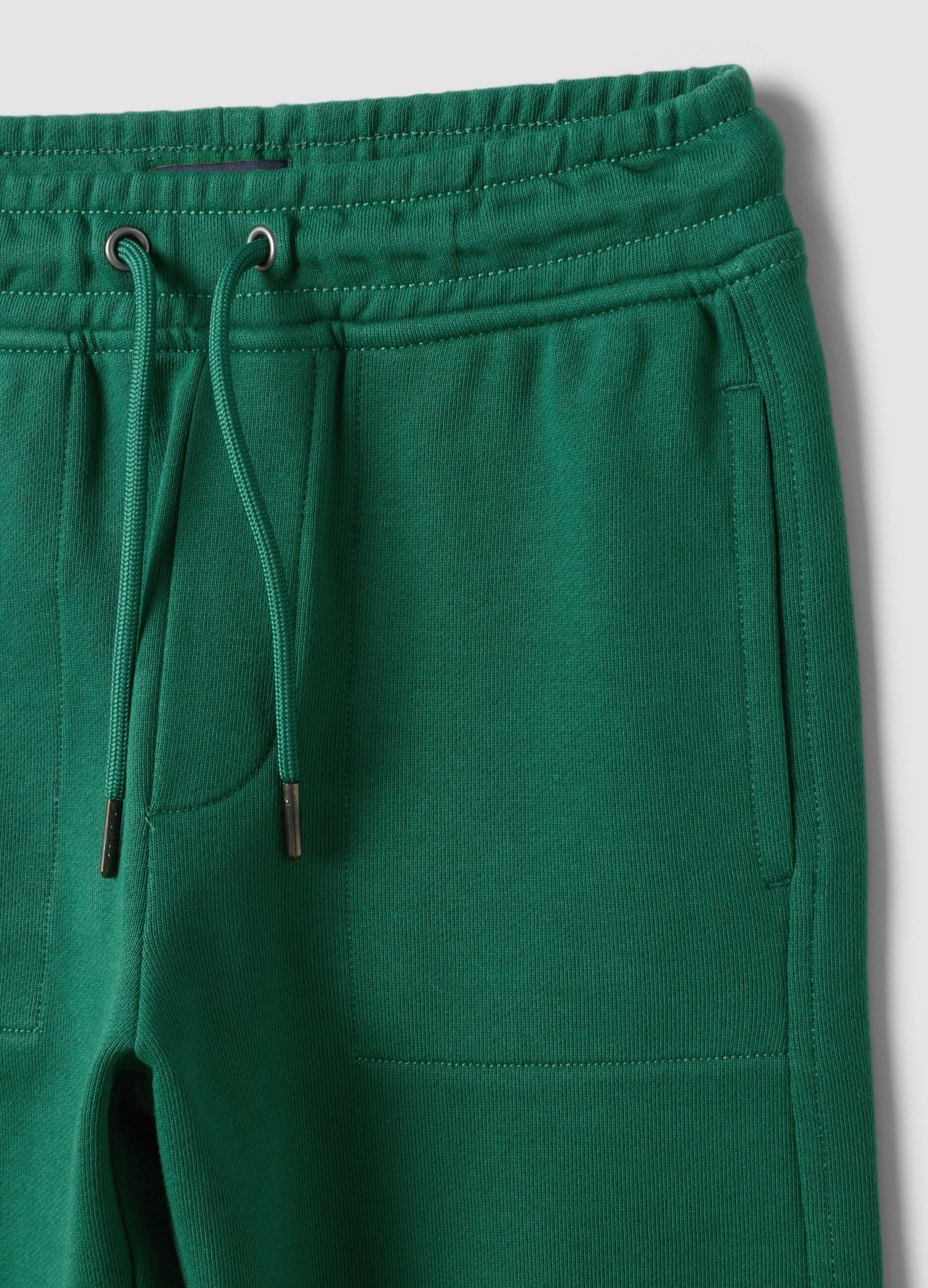 Gr&uuml;ne Jogginghose aus reiner Baumwolle mit elastischem Bund f&uuml;r Jungen