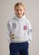 Child's grey regular fit cotton blend sweatshirt with patch_1