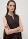 Brown sleeveless pure linen dress, regular fit_2