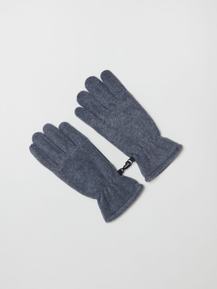 Fleece gloves with textured insert_1