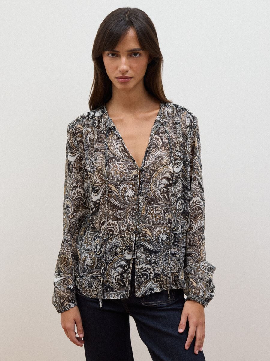 Multicolour paisley-print long-sleeve shirt_1