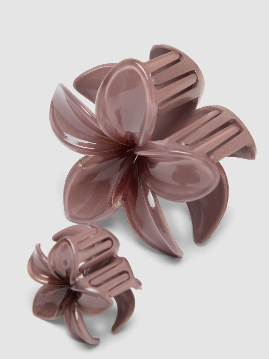 Set de barrettes roses fleur_2
