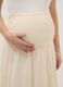 Beige maternity long skirt in pure viscose_3