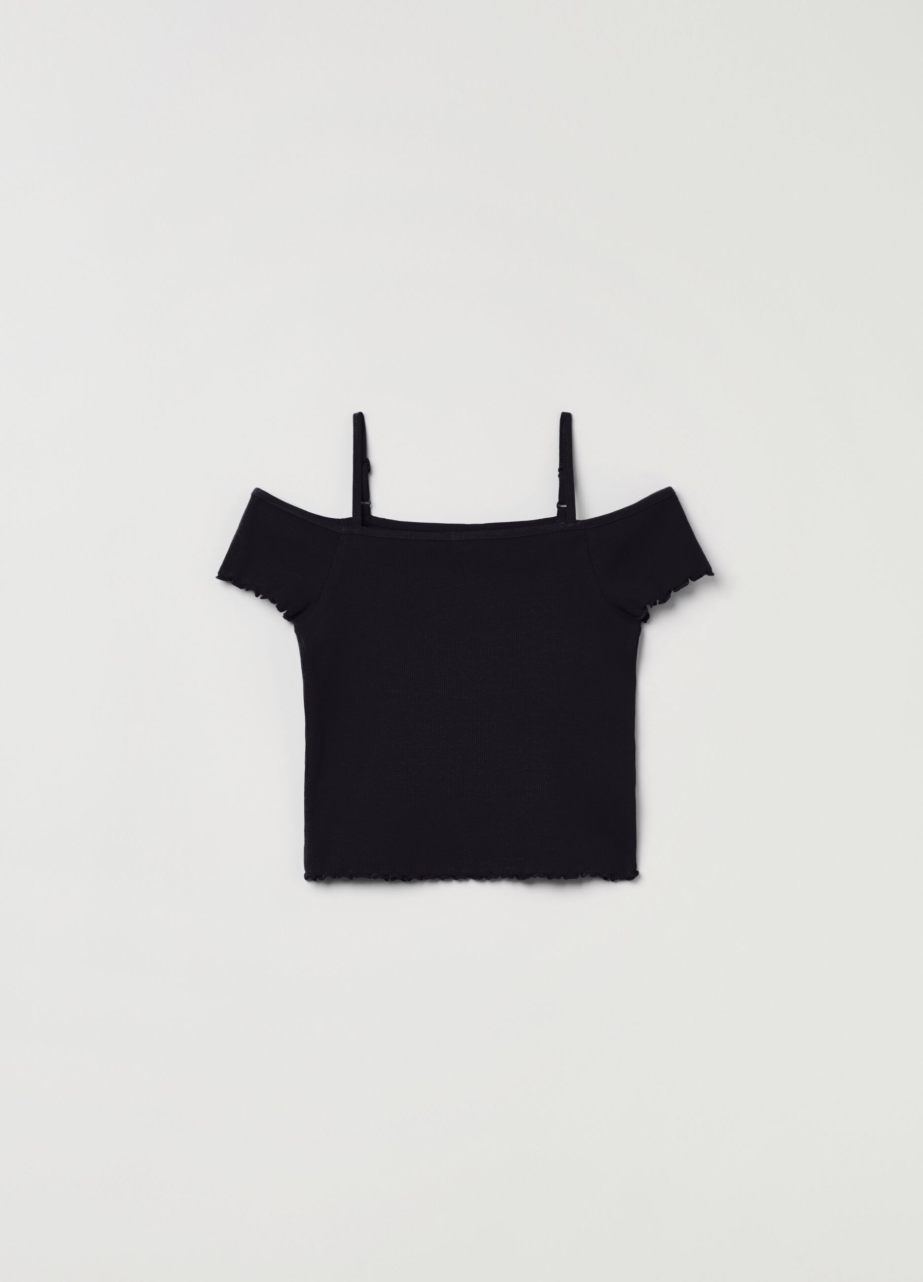 T-shirt with boat neck