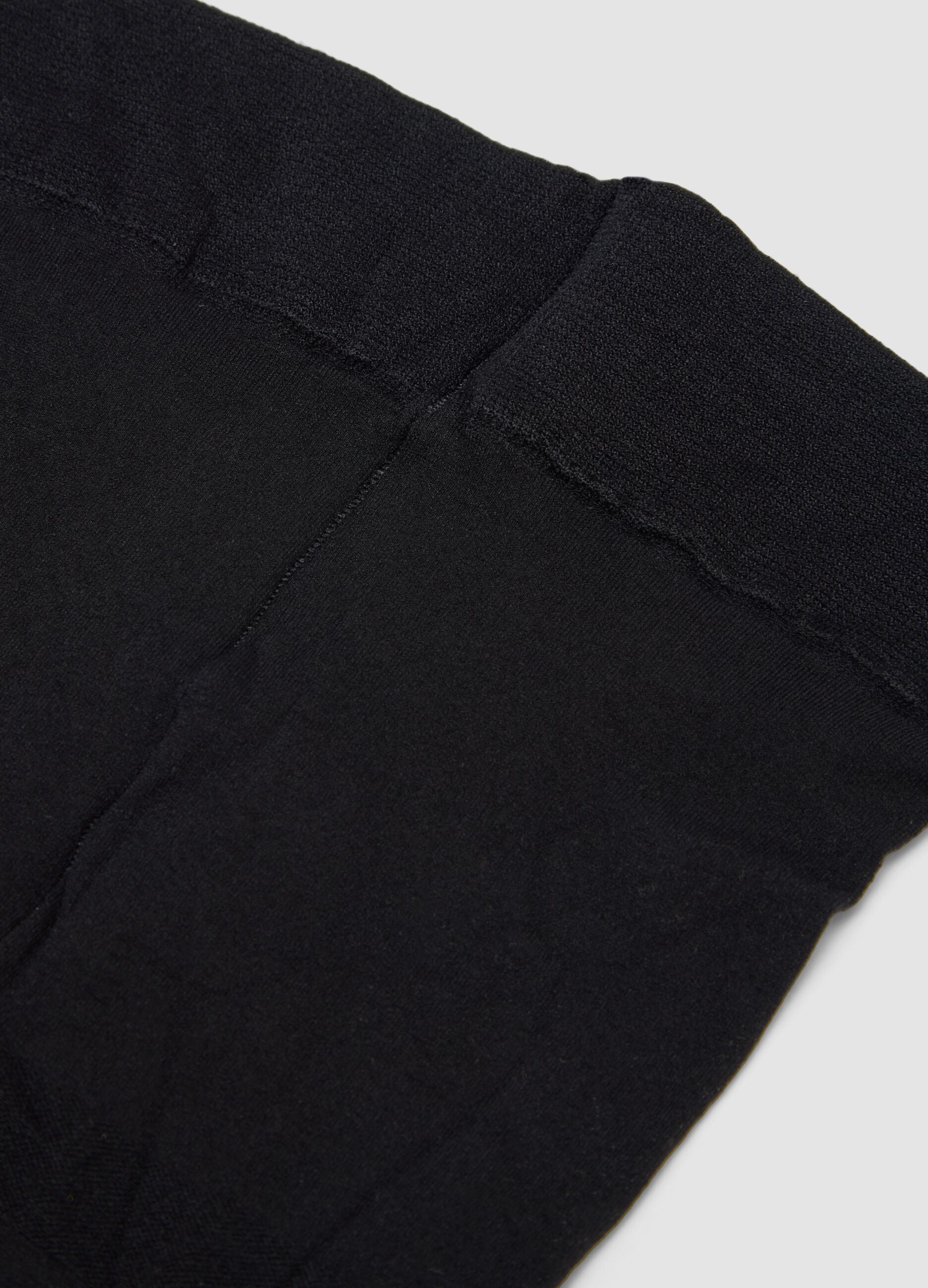 Schwarze Stretch-Strumpfhose