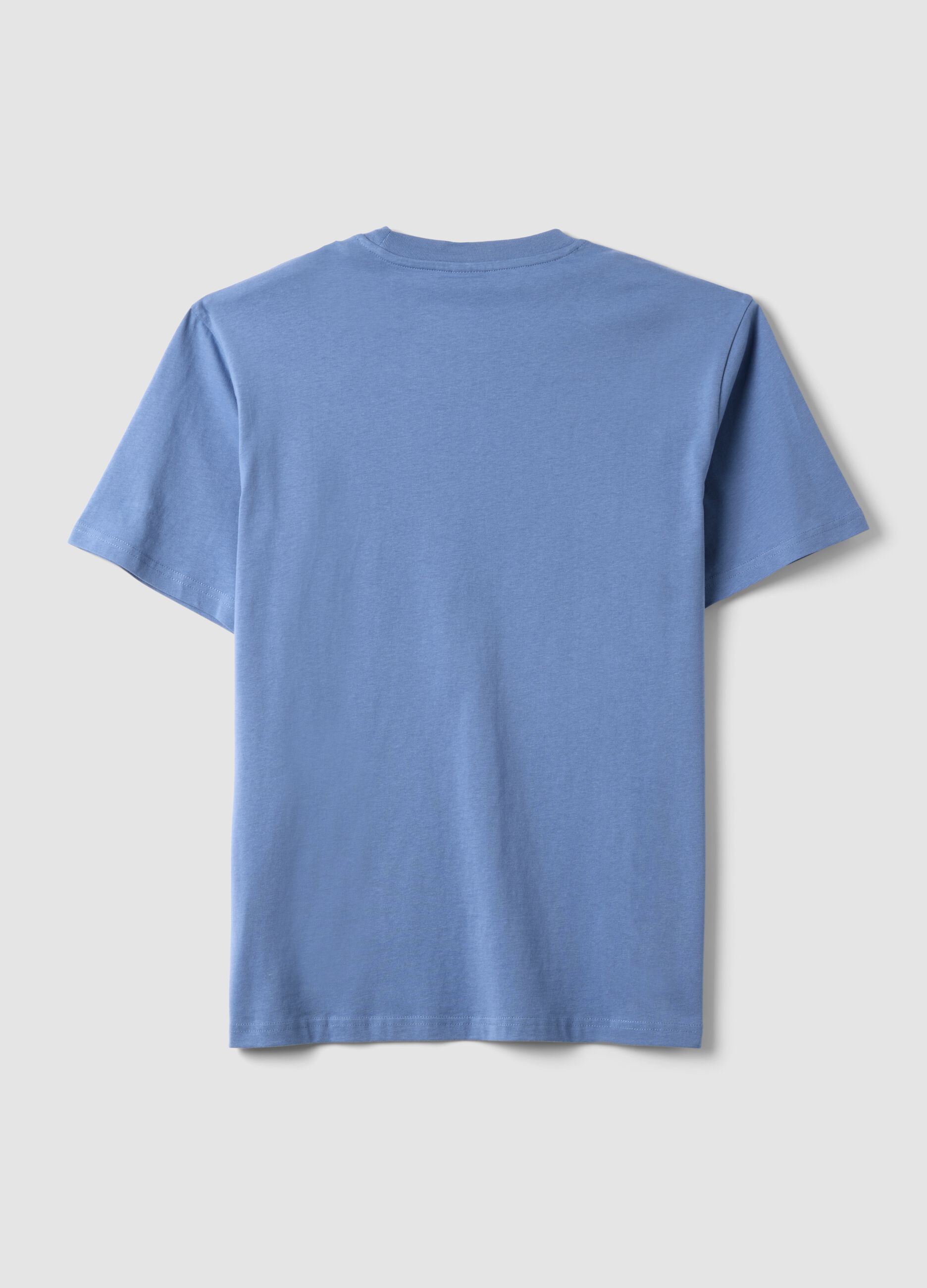 Blaues T-Shirt aus reiner Baumwolle mit Peanuts-Print, Relaxed Fit