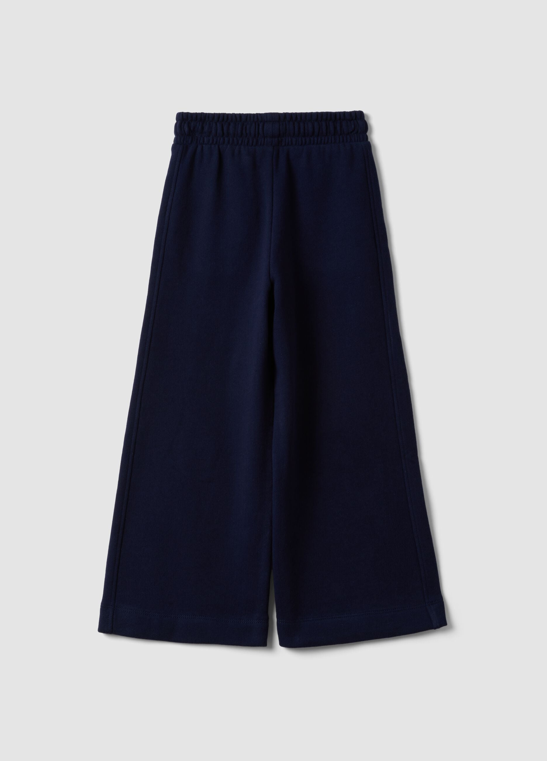Pantaloni culotte blu in puro cotone organico per bambina