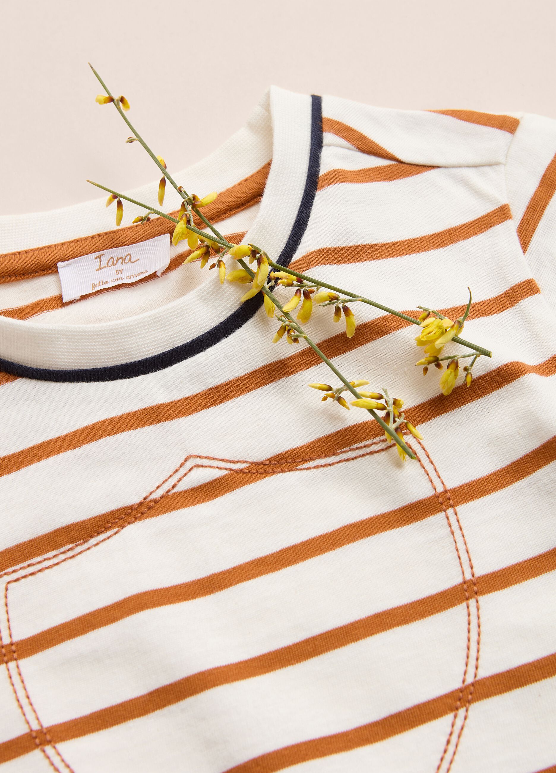 IANA 100% cotton striped T-shirt with print