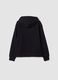 Sweatshirt preta com capuz em fleece de algod&atilde;o org&acirc;nico, relaxed fit, com fecho_5