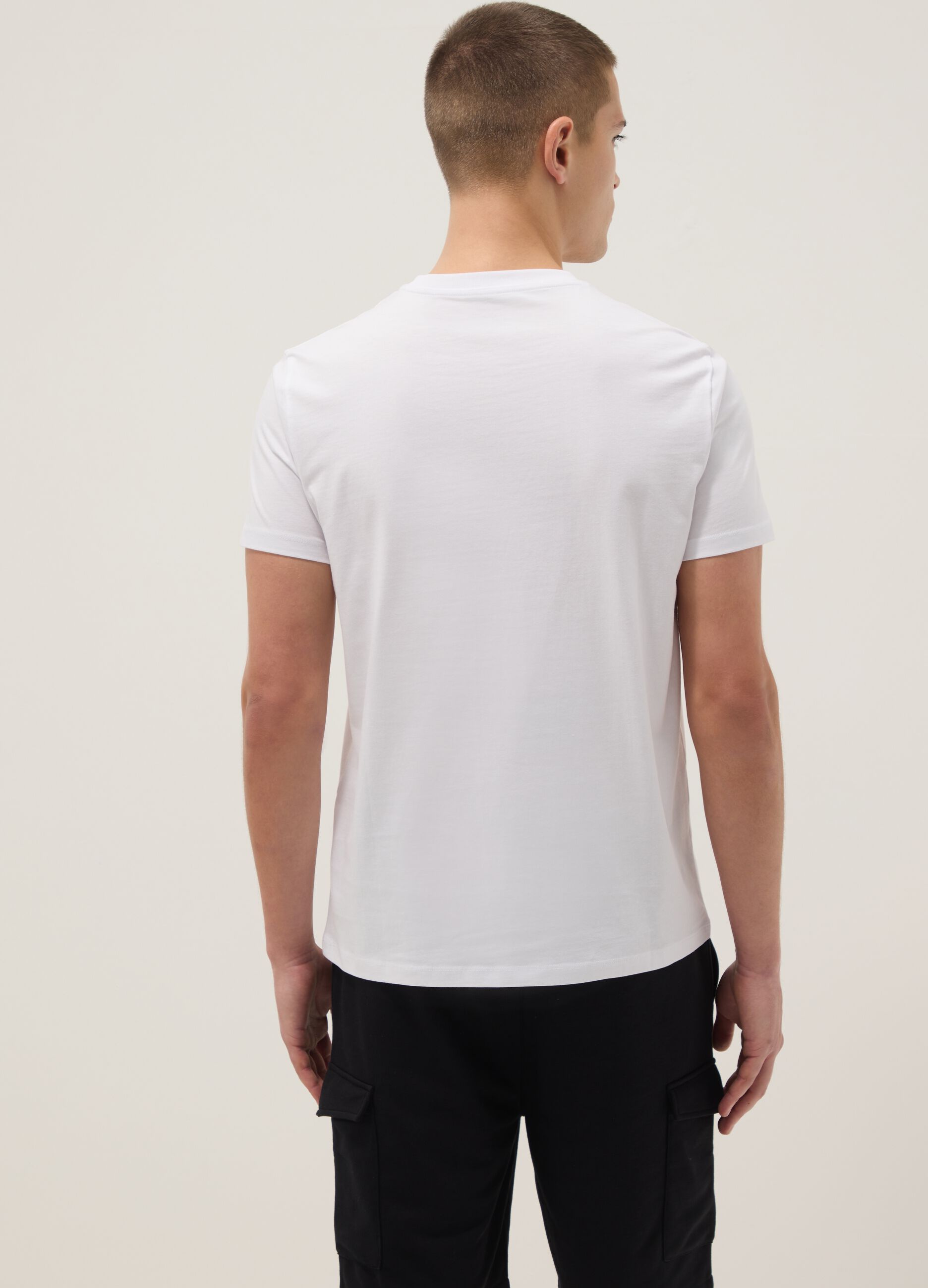 White pure cotton short-sleeve T-shirt