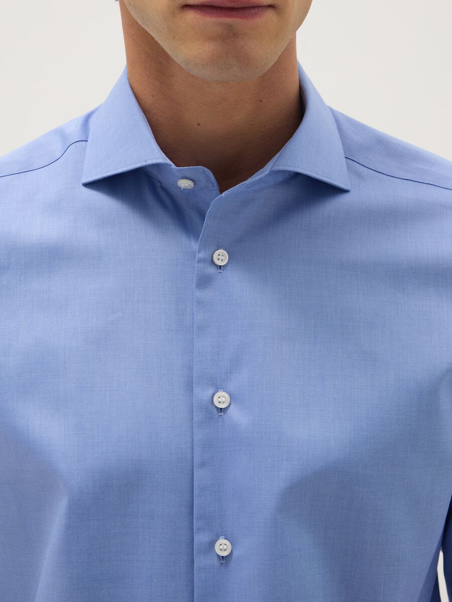 Slim fit light blue pure cotton shirt_1