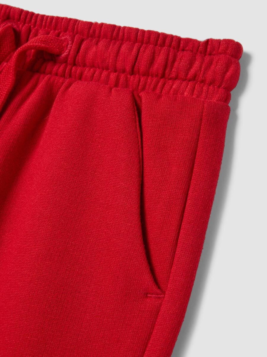 Pantaloni jogger rossi in puro cotone organico_3