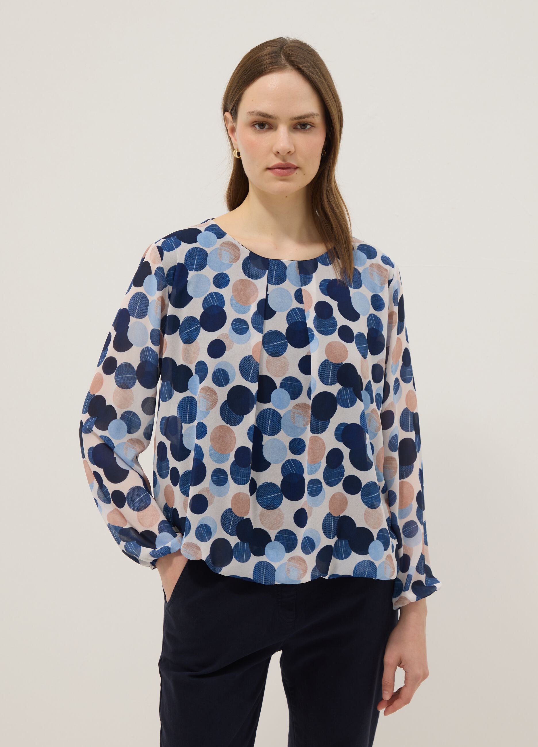 Mehrfarbiges Hemd mit Punkte-Print, Regular Fit
