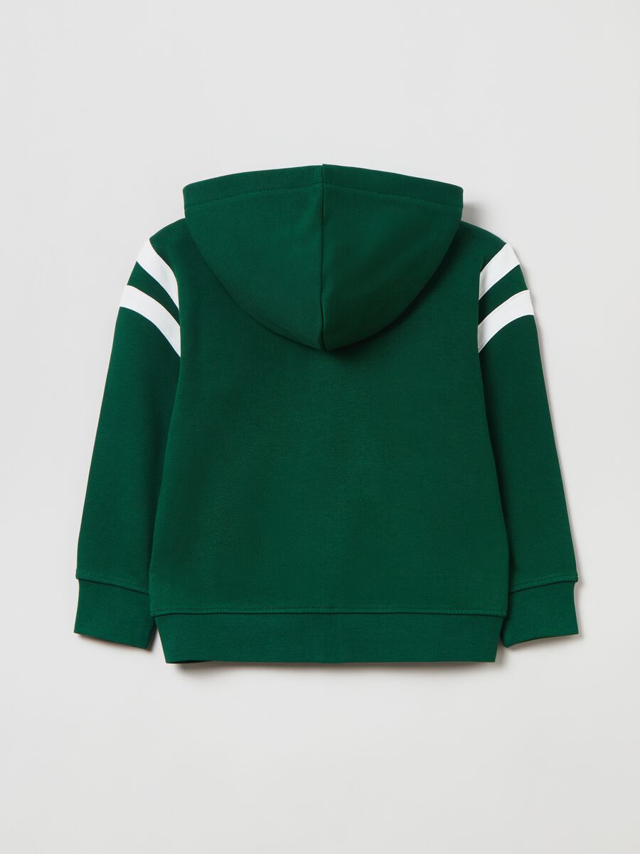 Full-zip sweatshirt with hood and striped detail_1