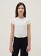 Girls' White Stretch Cotton Slim Fit T-shirt_0